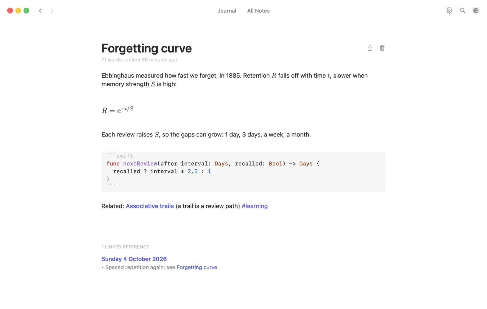 A note with typeset formulas.